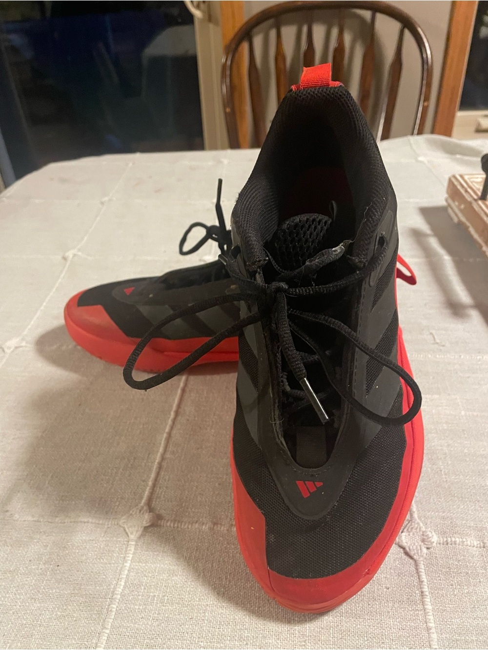 adidas Black and Red Low-Top Sneakers